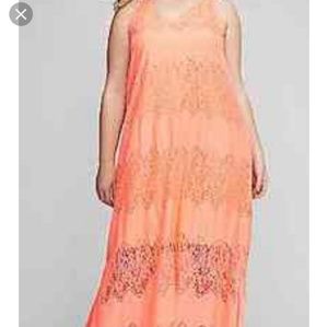 Coral maxi dress